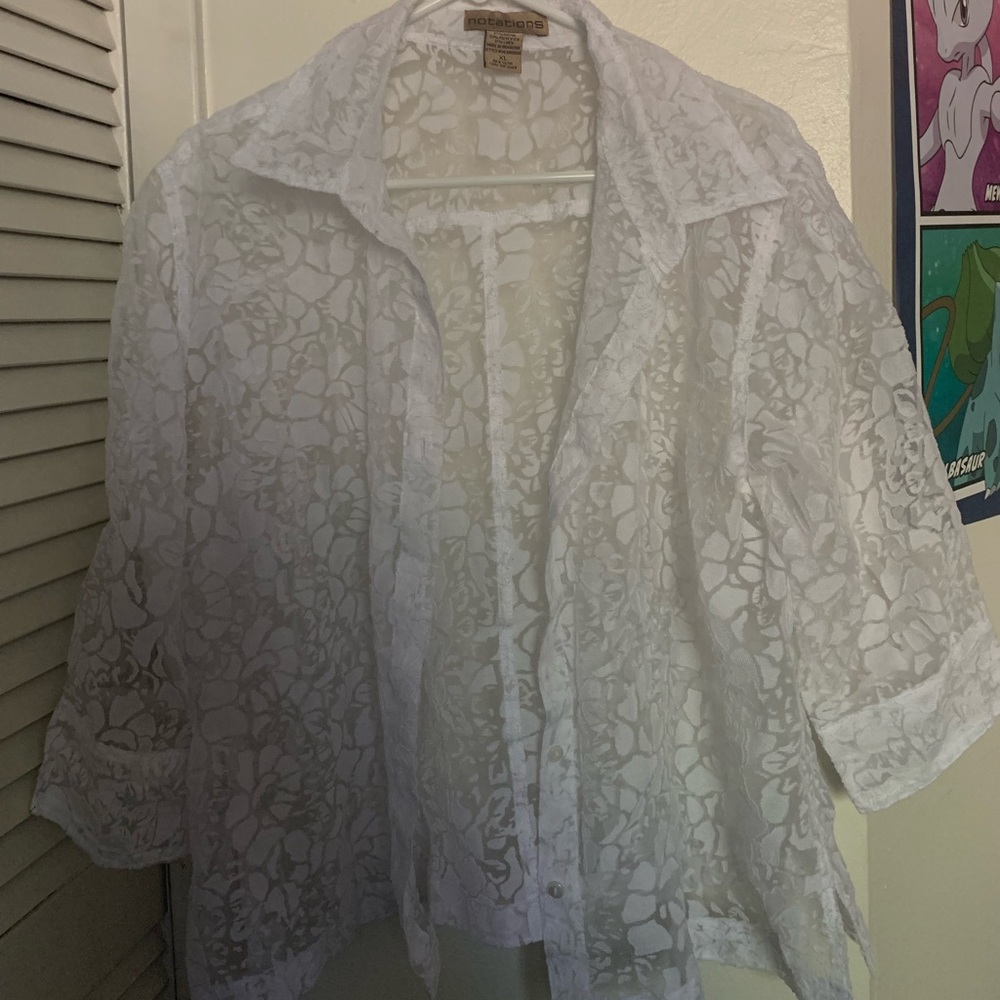 Super cute sheer button up